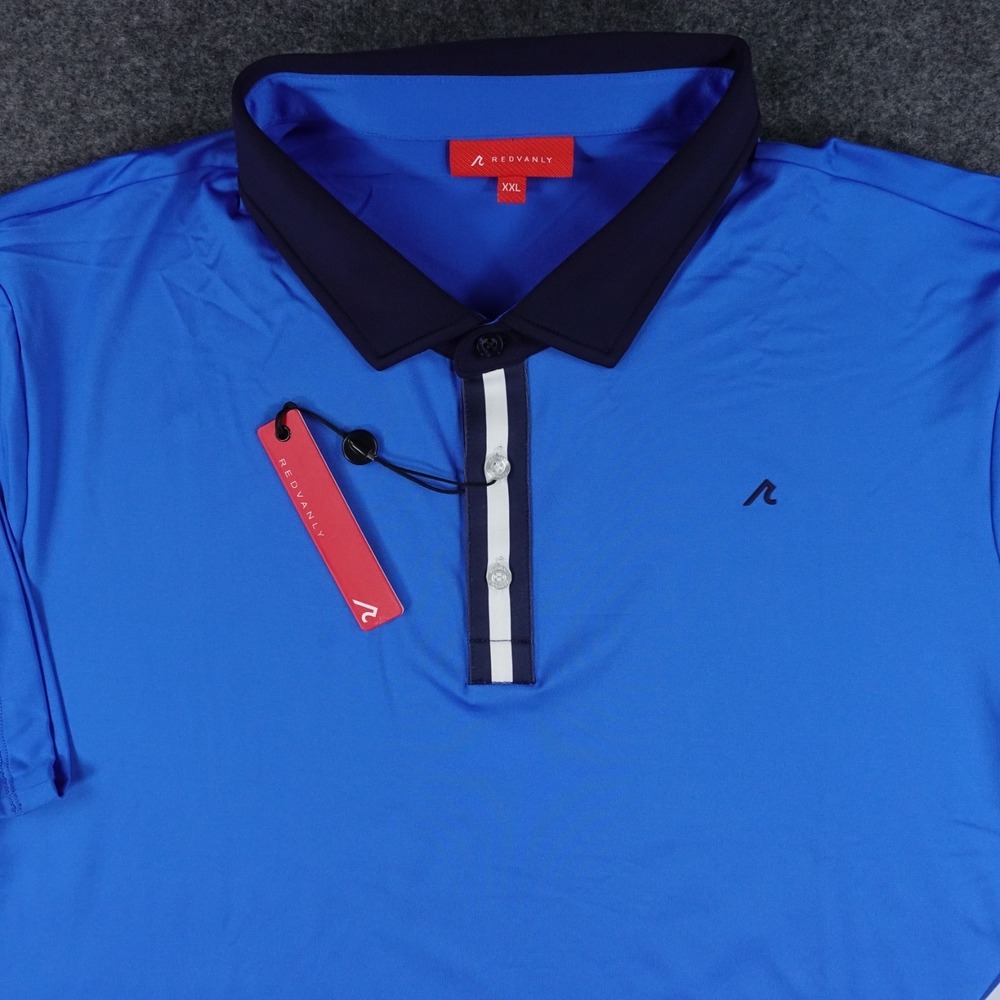 Redvanly Monroe Polo Shirt Men's XXL Golf‎ Marine Blue Performance Stretch New - Picture 3 of 15